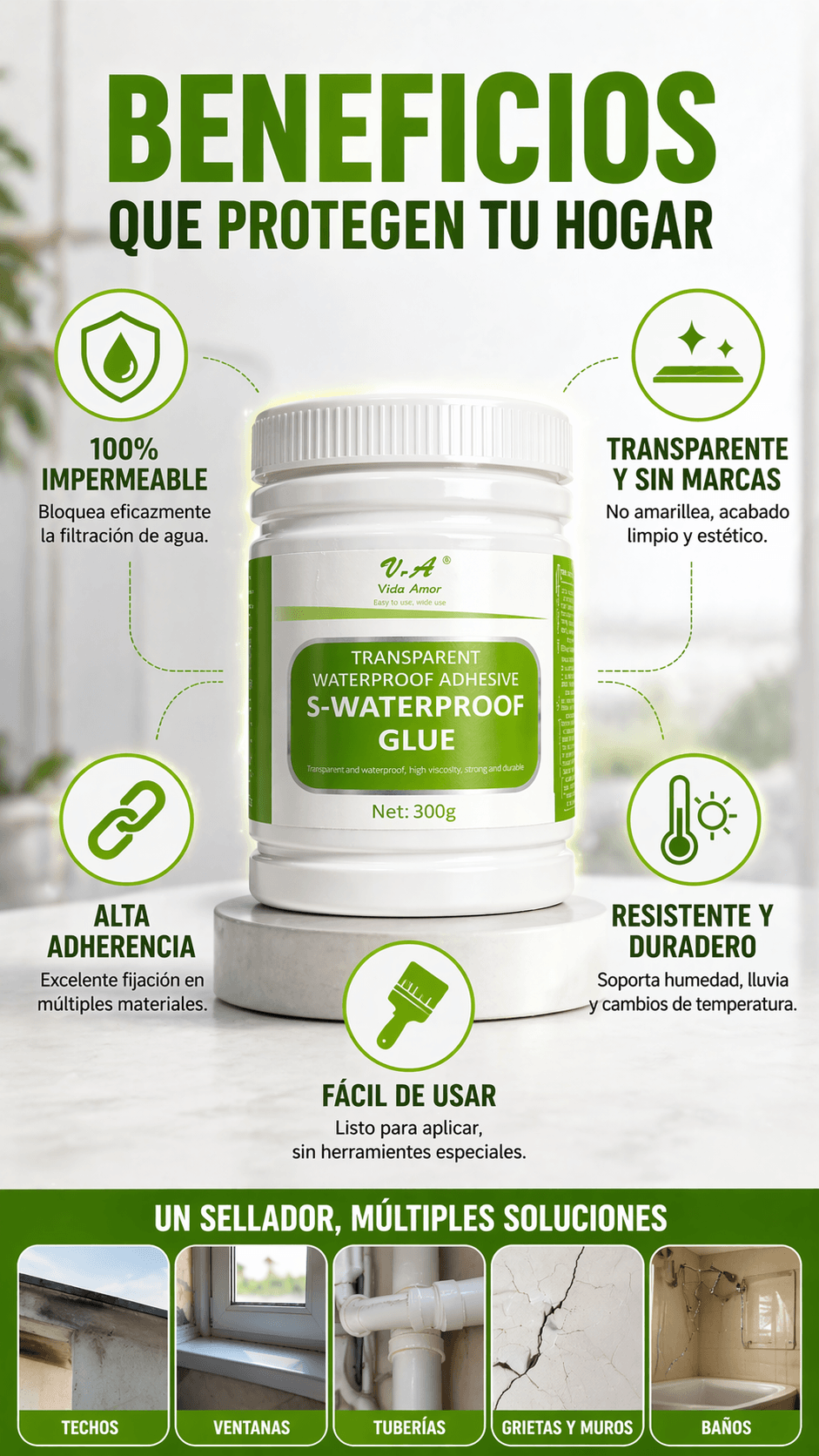 Lluvias Stop™ | Pack x3 Sellador de Goteras Impermeabilizante